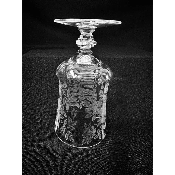 Set of 6 Tiffin-Franciscan Iced Tea Goblets Rose Etching TIF13 15088 Stem 5.25in - Picture 10 of 13